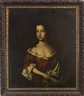 Lot 447 - PORTRAIT OF A YOUNG LADY, AN OIL IN THE CIRCLE OF PETER LELY