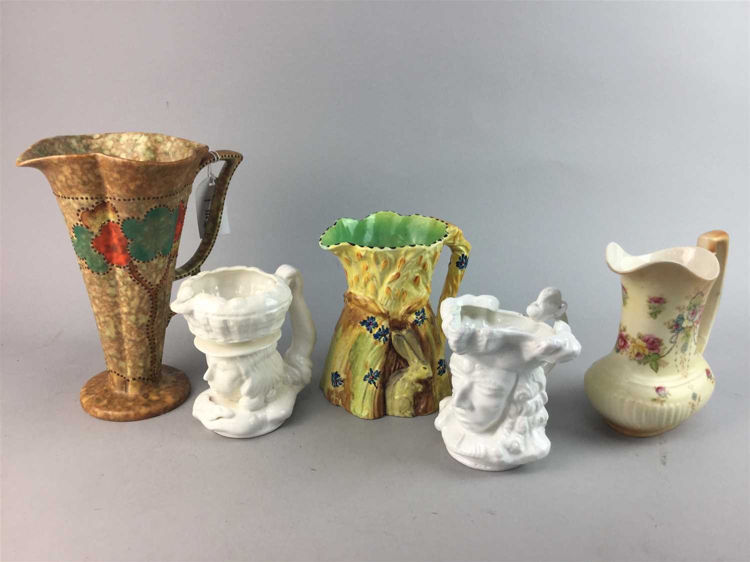 Lot 314 - A BURLEIGH WARE WATER JUG AND VARIOUS OTHER JUGS AND VASES