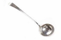Lot 399 - GEORGE III SILVER SOUP LADLE probably maker...