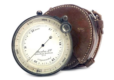 Lot 1445 - A SURVEYING POCKET ANEROID BAROMETER BY STANLEY