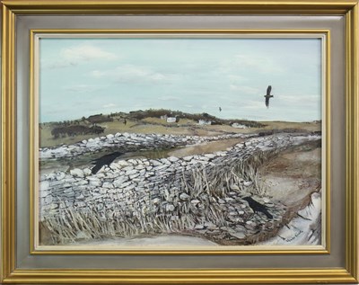 Lot 666 - PERCH ON THE DRYSTANE, AN OIL BY VALERIE FRASER RSW