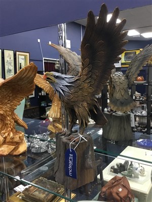 Lot 247 - TWO RESIN FIGURES OF EAGLES