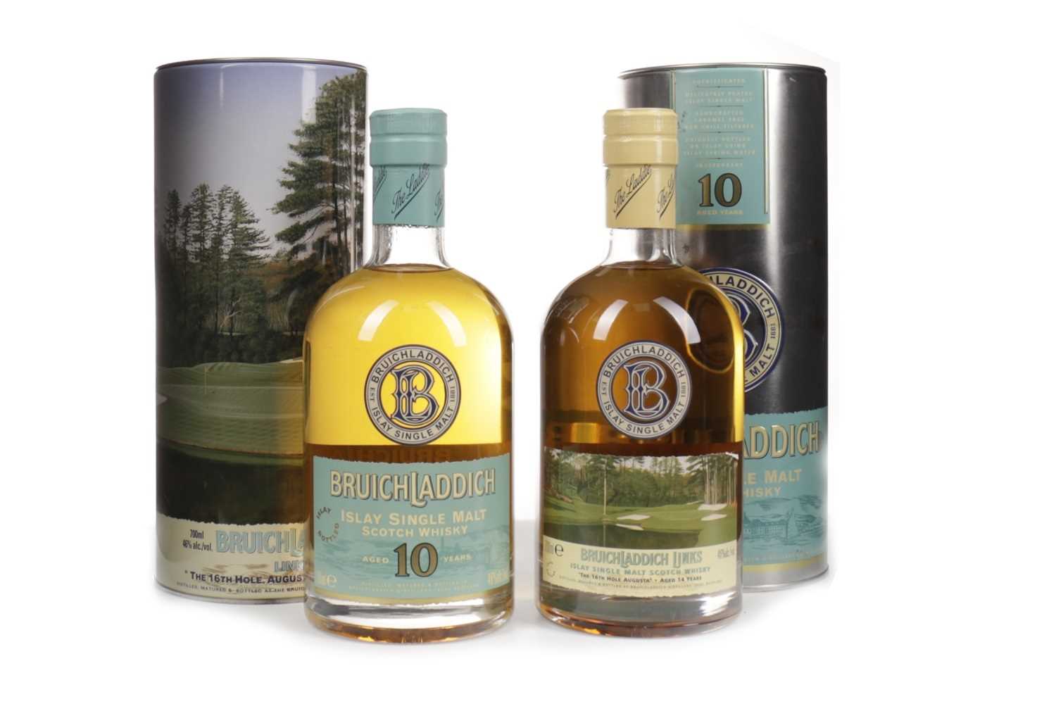 Lot 359 - BRUICHLADDICH AUGUSTA LINIKS AGED 14 YEARS, AND AGED 10 YEARS