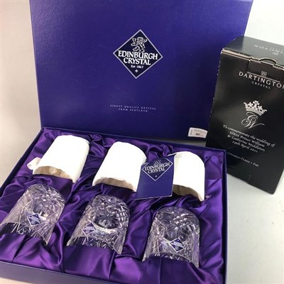 Lot 483 - SIX EDINBURGH CRYSTAL DRINKING GLASSES AND A PAIR OF DARTINGTON CHAMPAGNE FLUTES