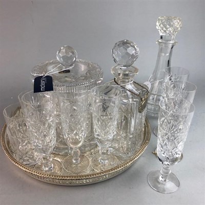Lot 259 - A SILVER PLATED TRAY AND VARIOUS CRYSTAL