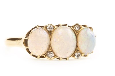 Lot 150 - AN OPAL AND DIAMOND RING
