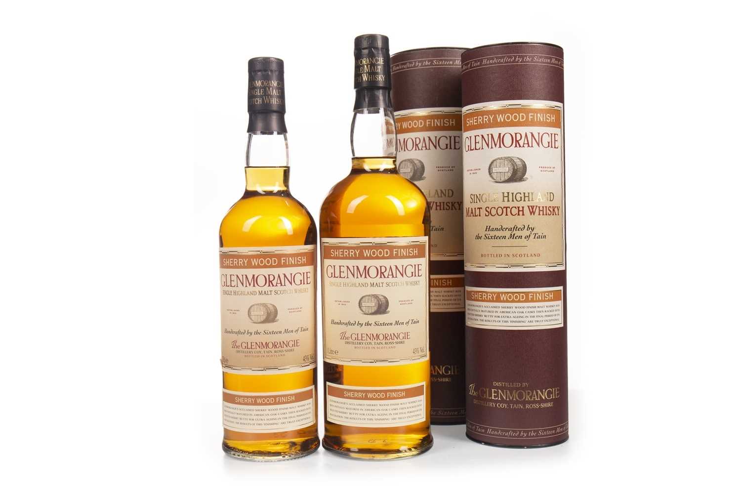 Lot 391 - ONE LITRE AND ONE BOTTLE OF GLENMORANGIE SHERRY WOOD
