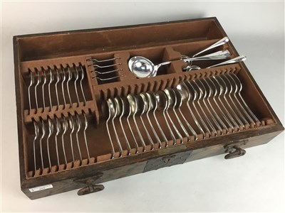 Lot 494 - A CANTEEN OF SILVER PLAYED CUTLERY