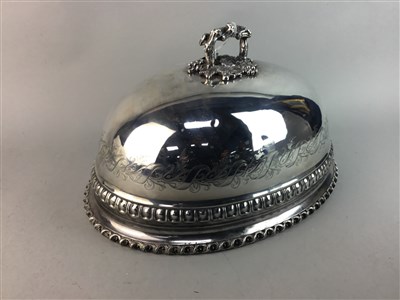 Lot 329 - A SILVER PLATED MEAT COVER