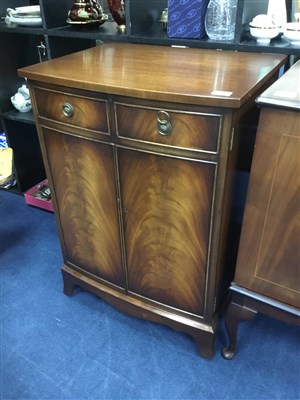 Lot 519 - A MAHOGANY MUSIC CABINET AND ANOTHER