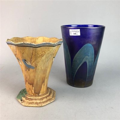 Lot 340 - AN ART GLASS VASE AND ANOTHER VASE