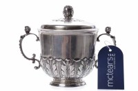 Lot 446 - EDWARDIAN SILVER TWIN HANDLED CUP WITH COVER...