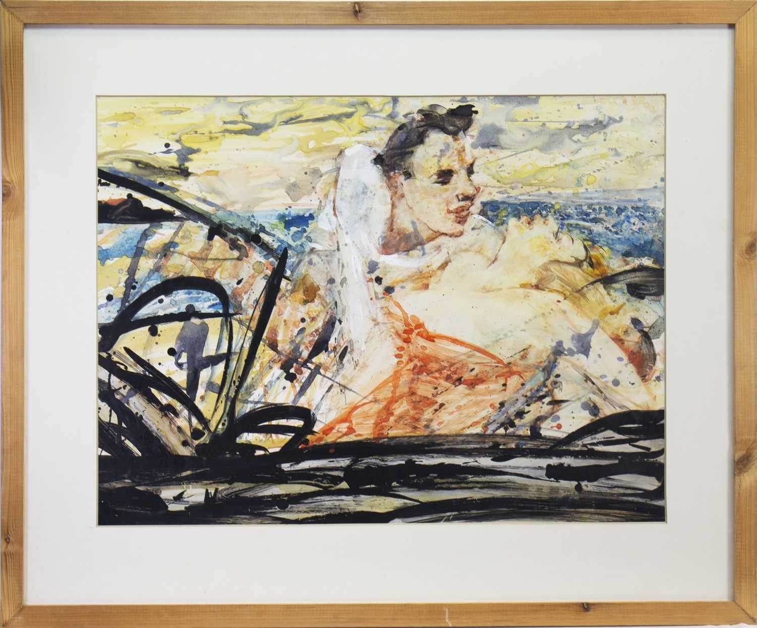 Lot 655 - COUPLE IN A CAR, A MIXED MEDIA BY PETER MCLAREN
