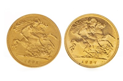 Lot 591 - TWO GOLD HALF SOVEREIGNS, 1902 AND 1937