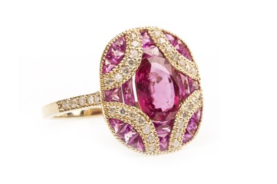 Lot 200 - A RUBY, PINK SAPPHIRE AND DIAMOND RING