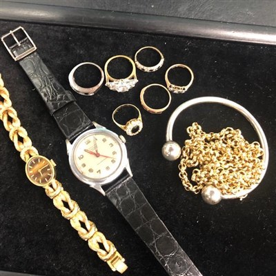 Lot 376 - TWO WRIST WATCHES AND COSTUME JEWELLERY