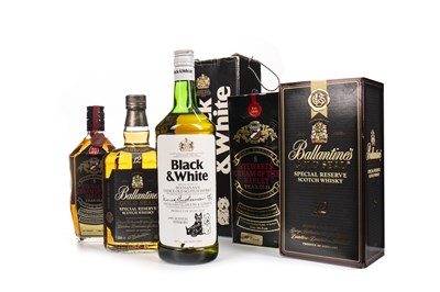 Lot 429 - BALLANTINE'S GOLD SEAL, STEWARTS CREAM OF THE BARLEY 8 YEARS OLD, AND BLACK & WHITE