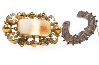 Lot 196 - A VICTORIAN SILVER BROOCH AND ANOTHER BROOCH