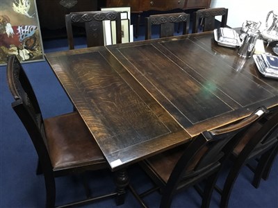 Lot 387 - A VICTORIAN OAK DINING ROOM SUITE