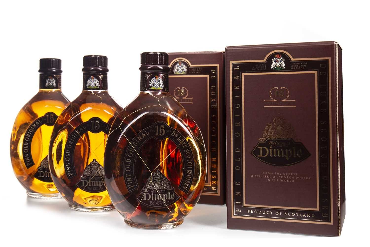 Lot 436 - THREE BOTTLES OF DIMPLE 15 YEARS OLD