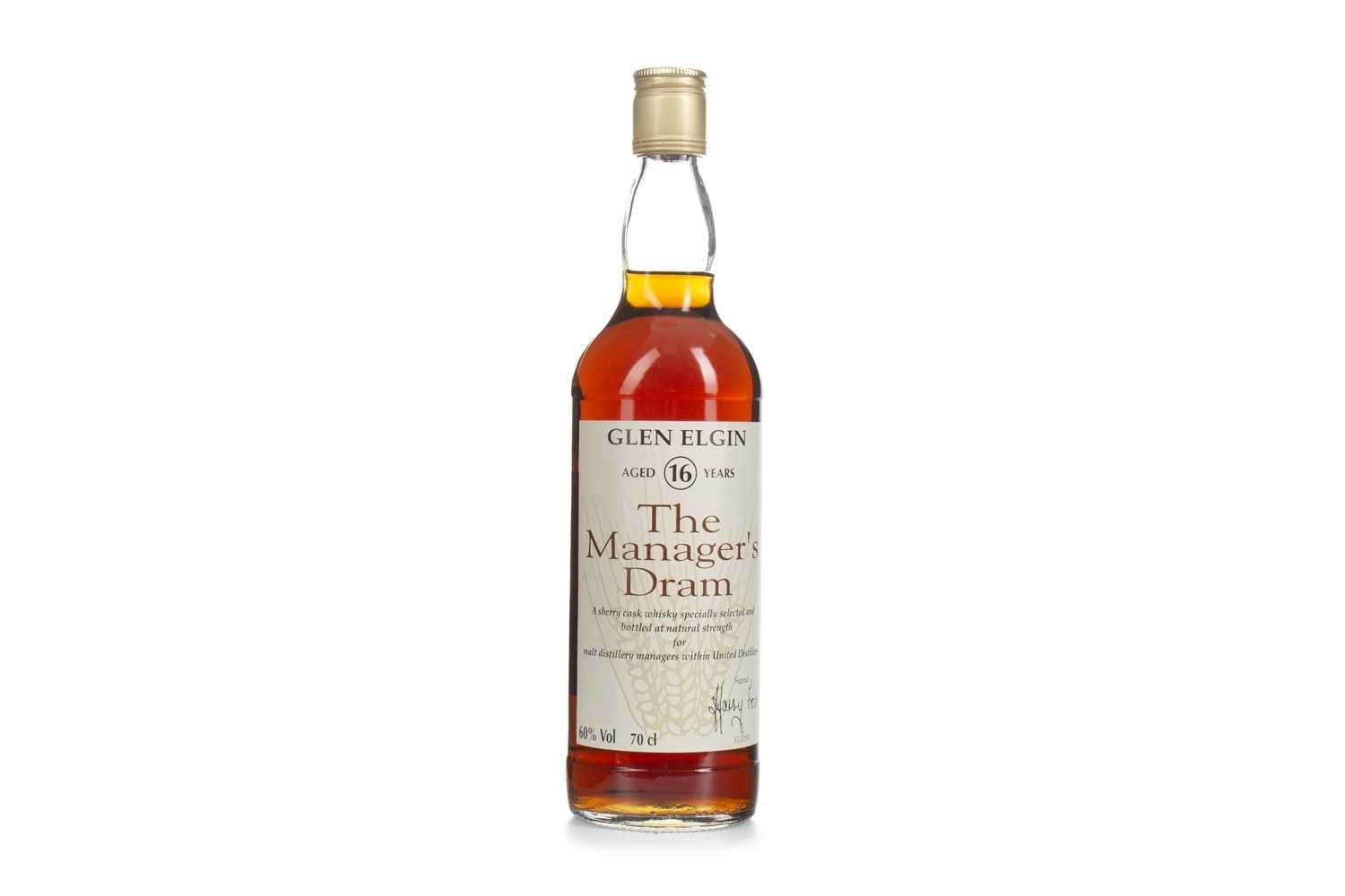 Lot 10 - GLEN ELGIN MANAGERS DRAM AGED 16 YEARS