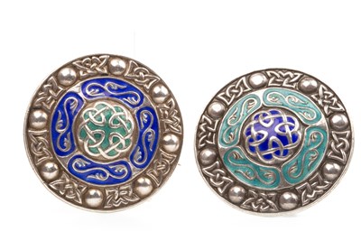 Lot 208 - TWO SILVER ENAMELLED BROOCHES