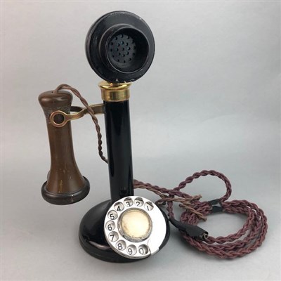 Lot 24 - AN EARLY 20TH CENTURY CANDLESTICK PHONE
