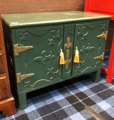 Lot 261 - A GREEN PAINTED CHEST