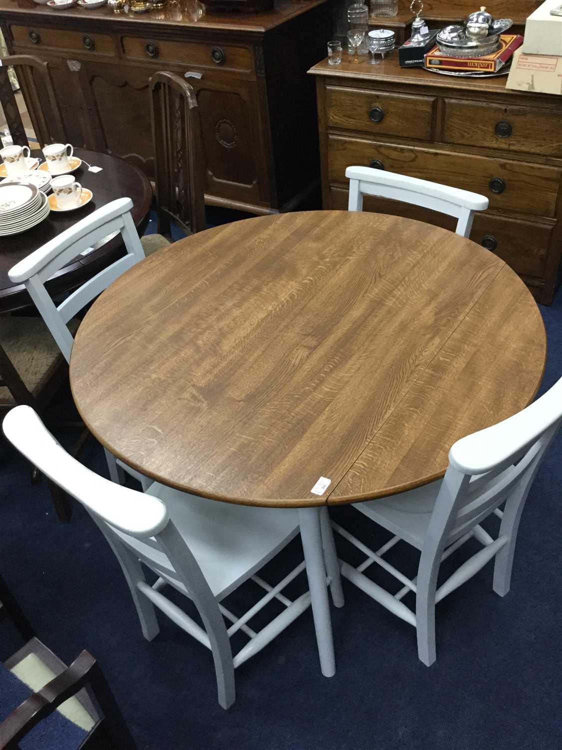 Lot 241 - A MODERN KITCHEN TABLE AND FOUR CHAIRS