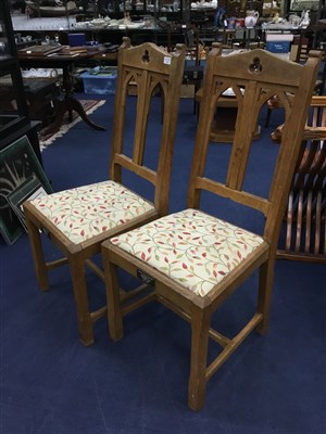 Lot 267 - A PAIR OF OAK HALL CHAIRS