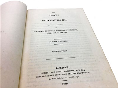 Lot 1591 - SHAKSPEARE THE PLAYS OF