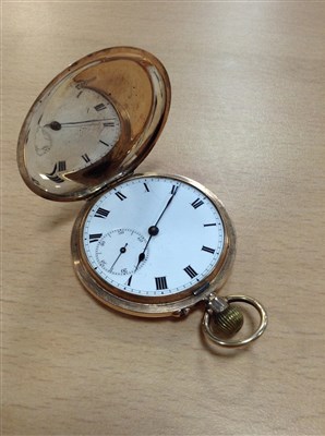 Lot 59 - A LADY'S NINE CARAT GOLD WRIST WATCH AND PLATED POCKET WATCH