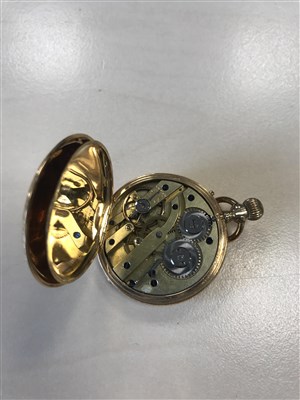 Lot 761 - A LADY'S CONTIENTAL GOLD FOB WATCH