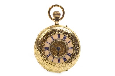 Lot 761 - A LADY'S CONTIENTAL GOLD FOB WATCH