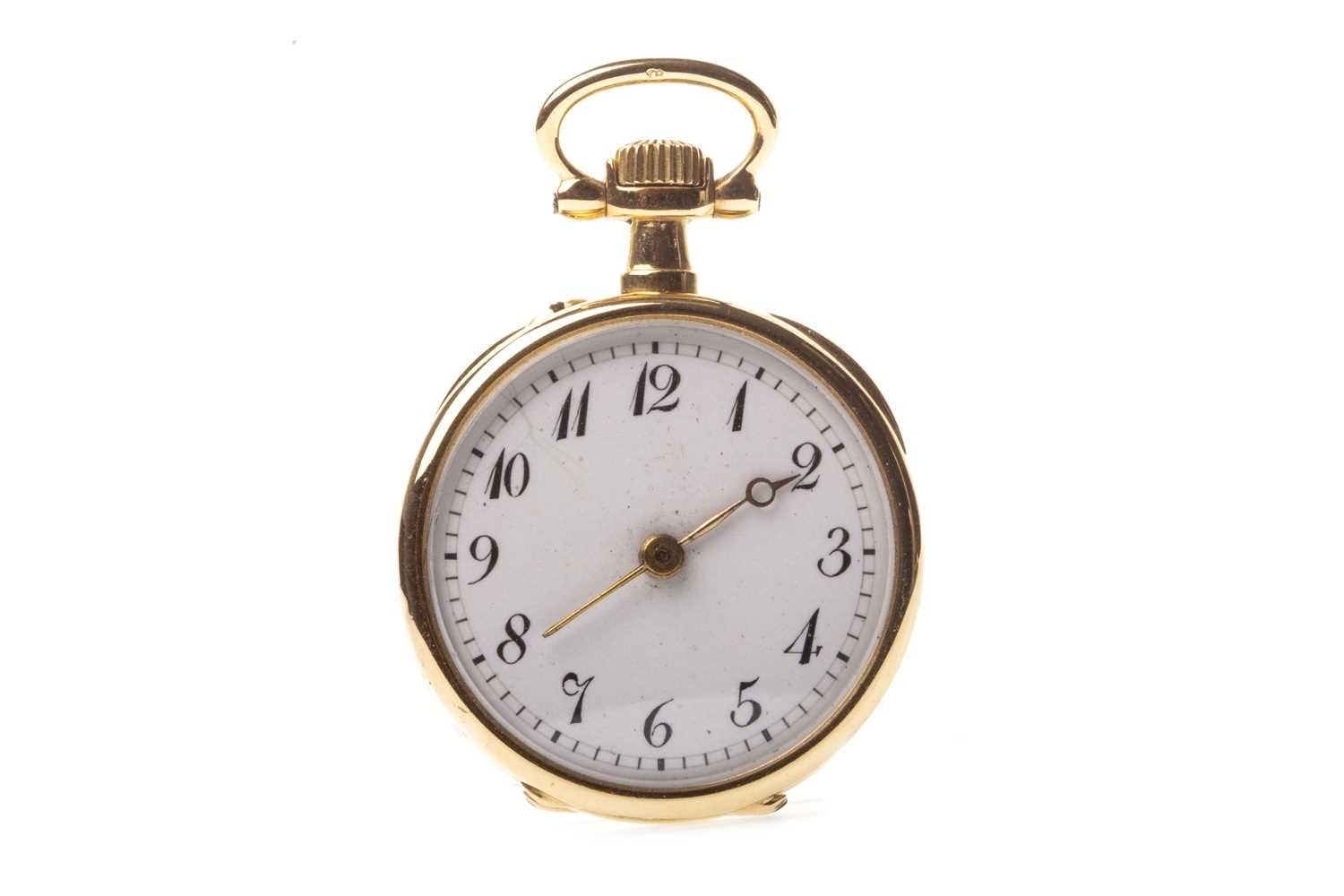 Lot 766 - A LADY'S GOLD GOLD FOB WATCH