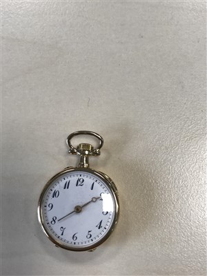 Lot 766 - A LADY'S GOLD GOLD FOB WATCH