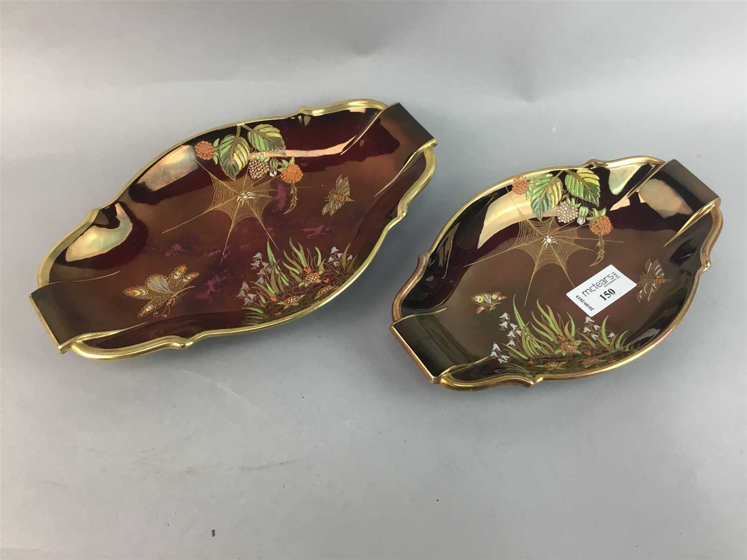 Lot 150 - A LOT OF TWO CARLTON WARE 'ROUGE ROYALE' SPIDERS WEB DISHES AND OTHERS