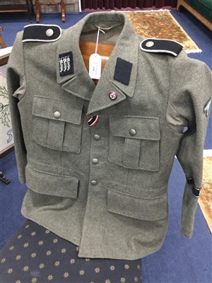 Lot 154 - A BRITISH FREE CORPS STYLE TUNIC AND A CAMOUFLAGE JACKET
