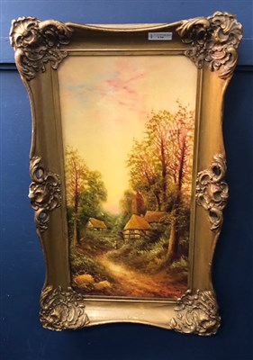Lot 136 - HOUSES IN THE FOREST, AN OIL BY GEORGE LAMBERT