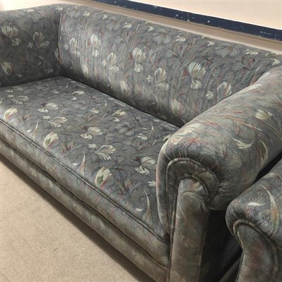 Lot 310 - A CHESTERFIELD SETTEE AND ARMCHAIR