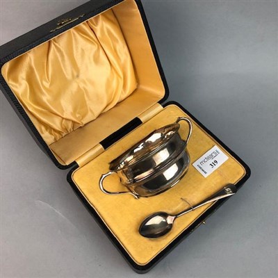 Lot 319 - A SILVER CHRISTENING SET AND VANITY SET