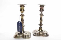 Lot 509 - PAIR OF GEORGE V SILVER CANDLESTICKS maker...