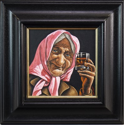 Lot 654 - NIPPY SWEETIE, AN OIL BY GRAHAM MCKEAN