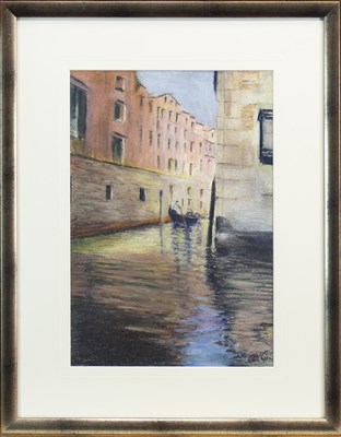 Lot 667 - REFLECTIONS IN VENICE, A PASTEL BY ALICK GRAY