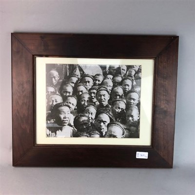 Lot 369 - A CHINESE WOODEN PLAQUE AND A PHOTOGRAPH