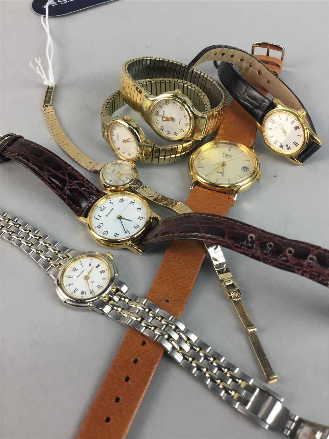 Lot 112 - A LADY'S GOLD BRACELET WATCH AND SIX OTHER WATCHES