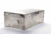 Lot 534 - GEORGE V SILVER CIGAR BOX maker S Blanckensee...