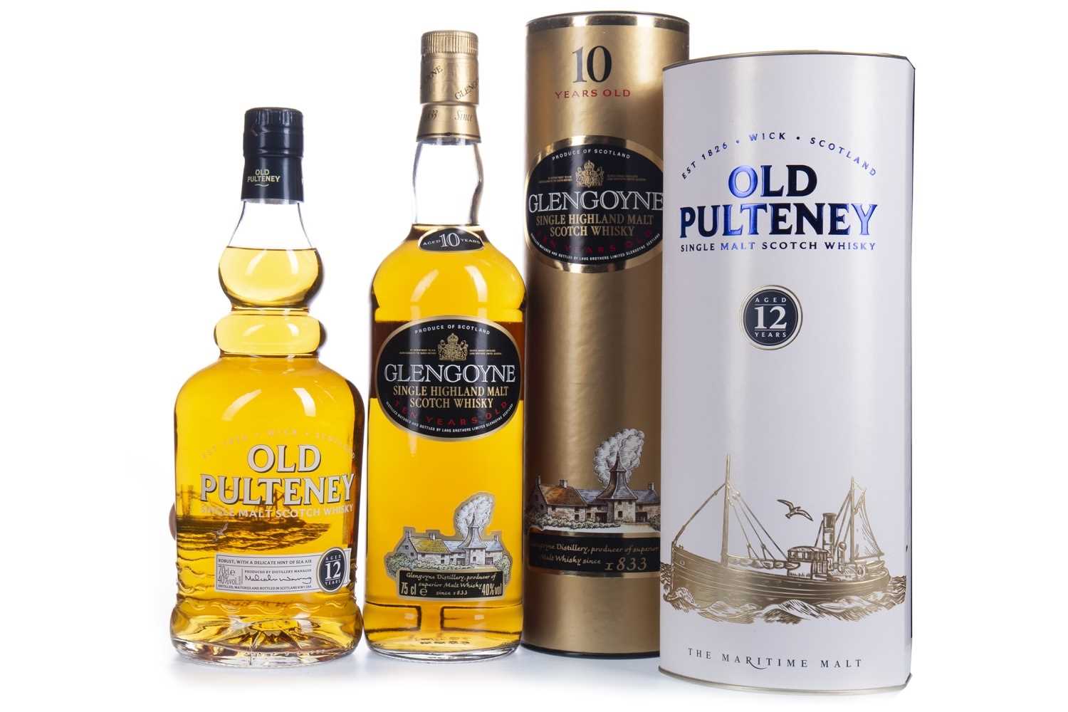 Lot 303 - GLENGOYNE AGED 10 YEARS AND OLD PULTENEY AGED 12 YEARS