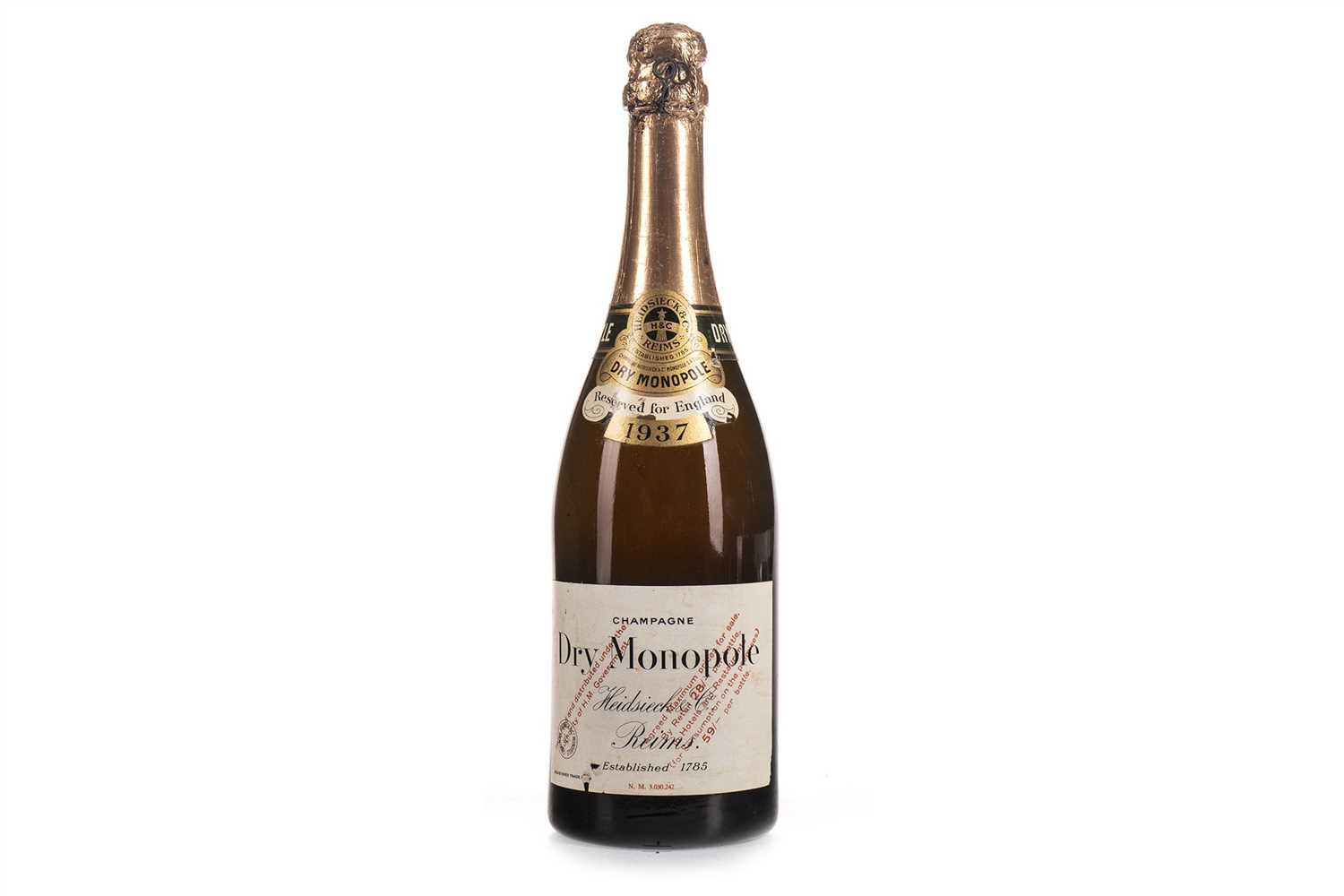 Lot 1013 - HEIDSIECK 1937 DRY MONOPOLE Champagne