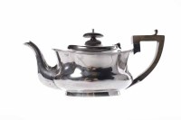 Lot 544 - EDWARDIAN SILVER TEAPOT makers mark rubbed,...